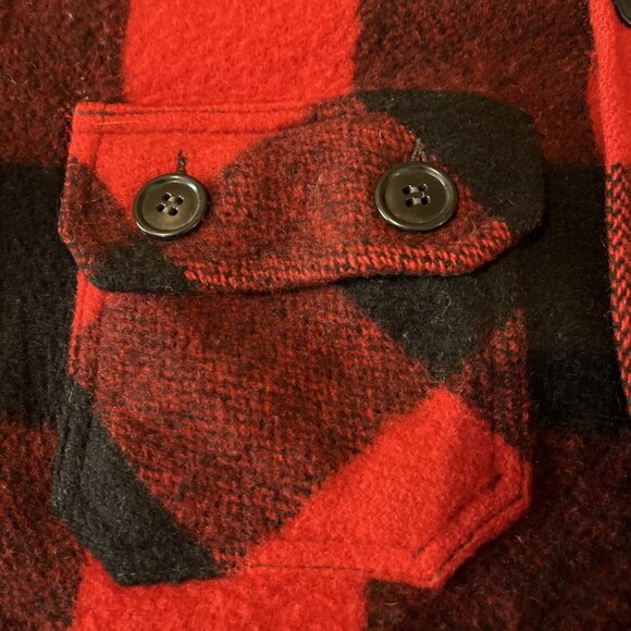 Bemidji Woolen Mills Pristine Vintage 1970 Heavy Wool Buffalo Plaid Shacket Sz M - Picture 5 of 10